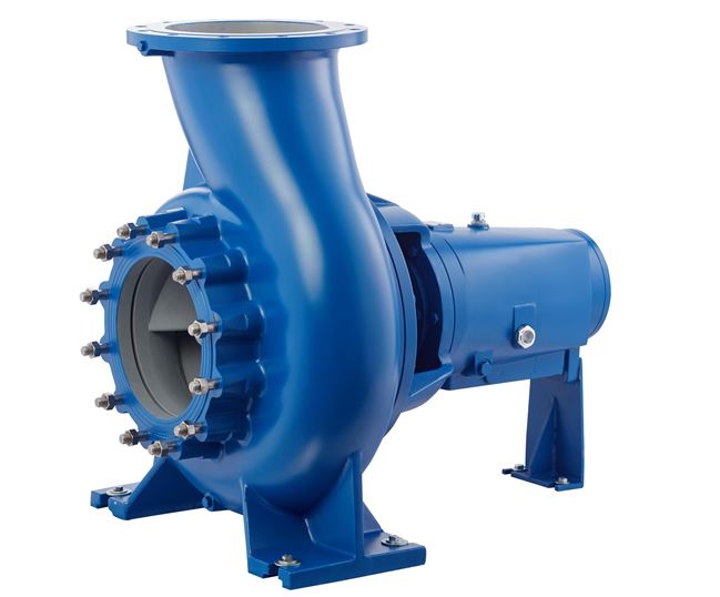 Industrial blue pump with motor